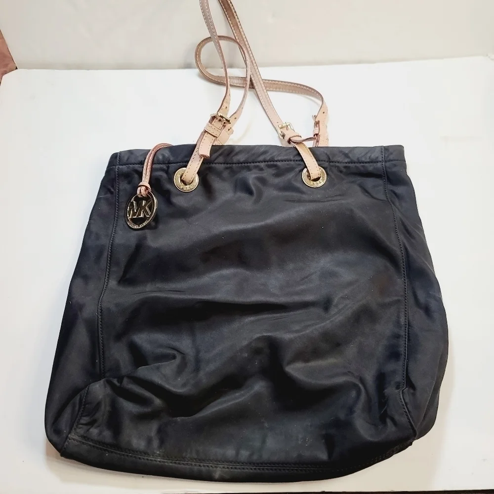 Michael Kors Black North South Nylon Tote Purse